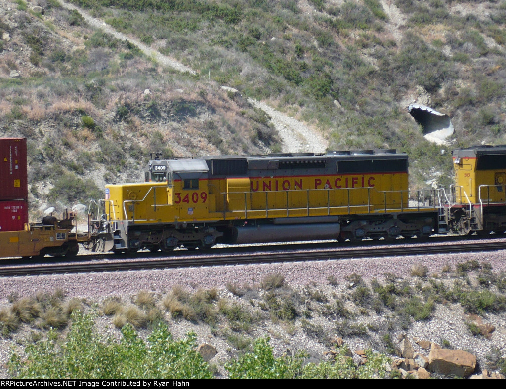 A UP Snoot Nosed SD40-2 Heads east up Cajon